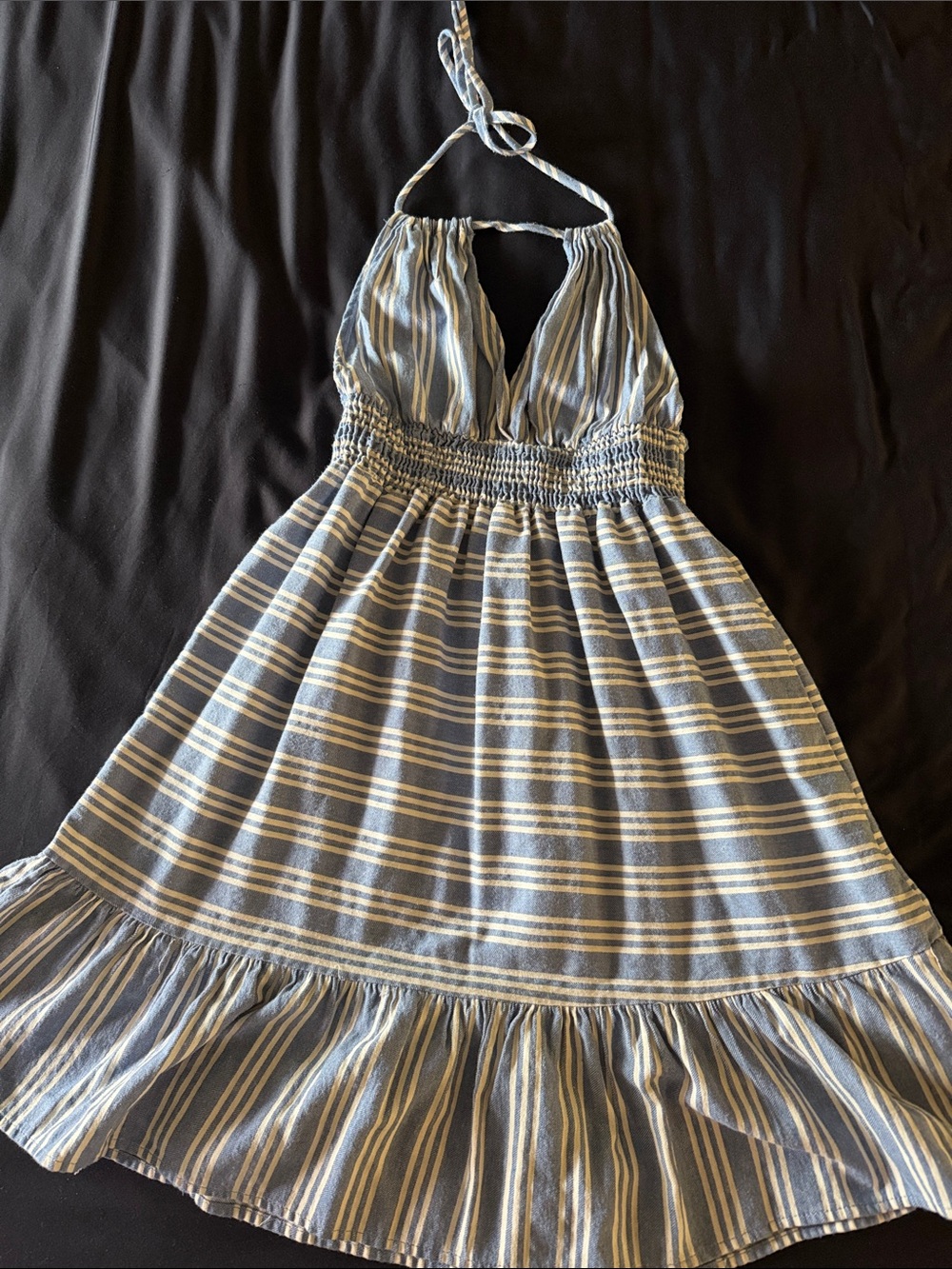 Striped Blue and White Halter Sundress